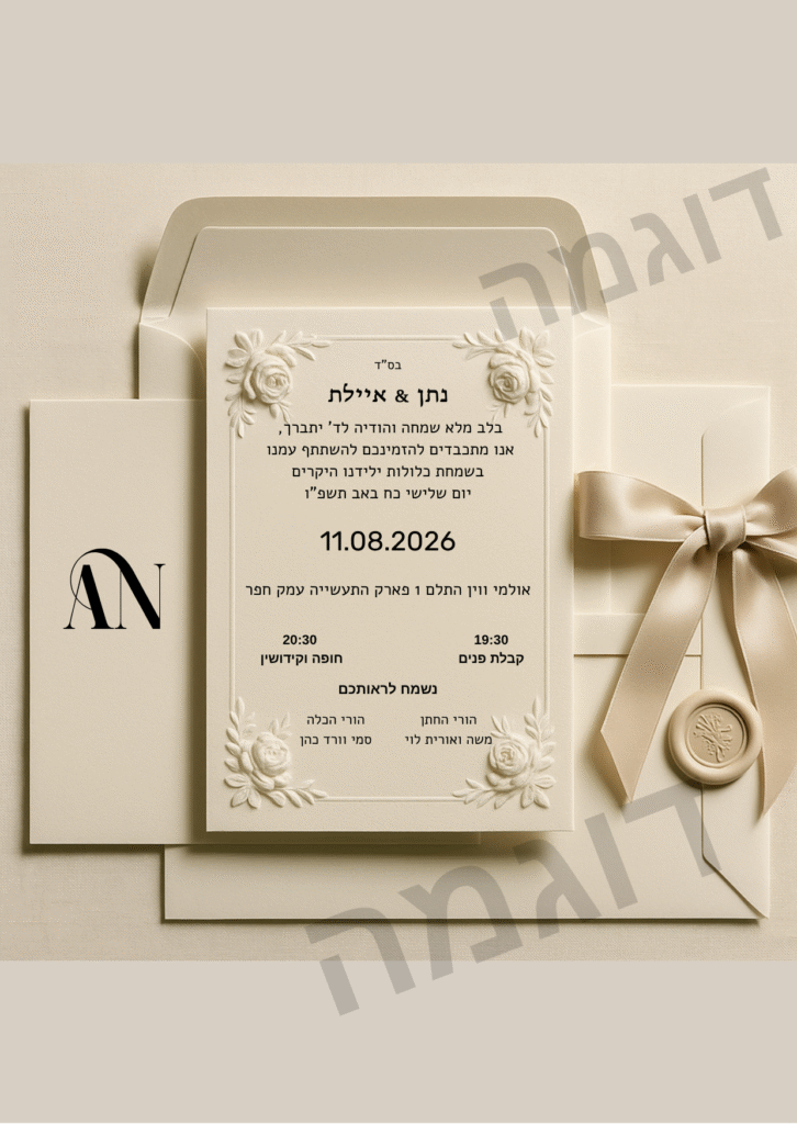 הזמנה לחתונה דוגמה
